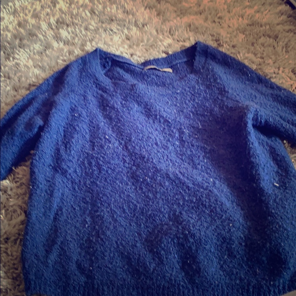 Blue fuzzy sweater
